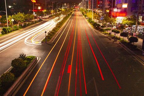 Street Traffic Tracks At Night Background, City, Safety Or Public Welfare Display Board ...