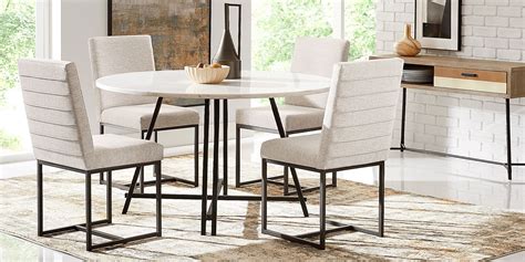 Soraya Street 5 Pc White Colors,White Gray Dining Room Set With Dining Table, Side Chair | Rooms ...
