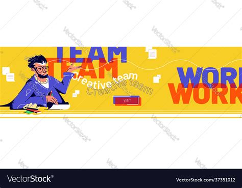 Landing page teamwork creative team Royalty Free Vector