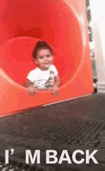 Little Girl Sliding I'm Back GIF | GIFDB.com