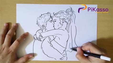 How To Draw Two People Kissing Step By Step