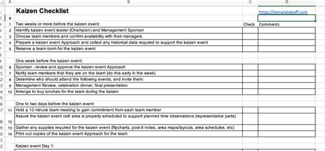 Kaizen Templates Excel Free Nisma Info - Riset