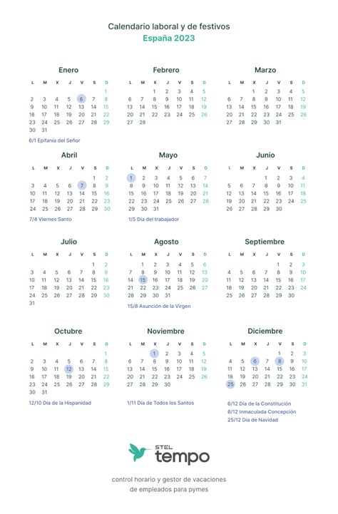 Calendario laboral, festivos y puentes de 2024 en España