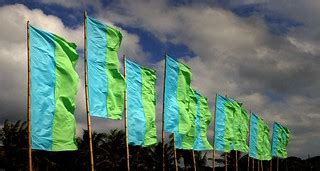 A flurry of green flags. | A flurry of green banners flying … | Flickr