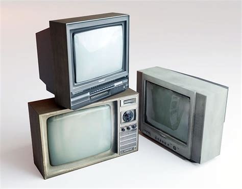 3D model Vintage TV sets Retro Television Low Poly Nostalgia 1970s ...