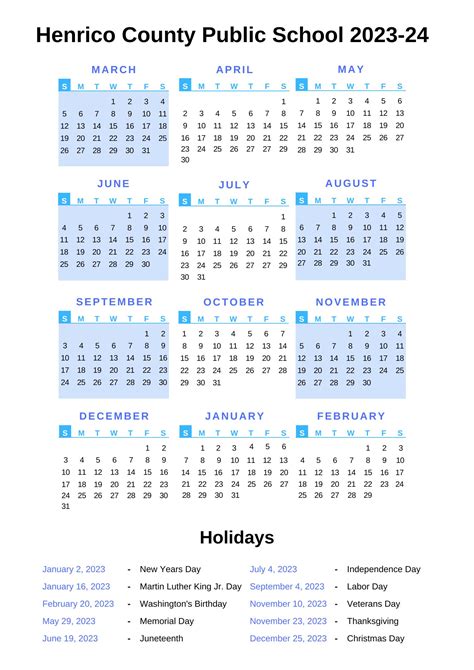 Henrico County Public Schools Calendar With Holidays 2022-2023