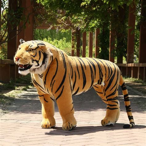 110cm Huge Simulated Forest Animal Tiger Plush Toy 43'' Large Stuffed ...