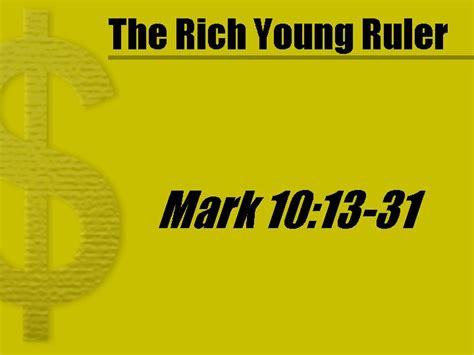 The Rich Young Ruler - free PowerPoint Sermons by Pastor Jerry Shirley Message Bible Study ...