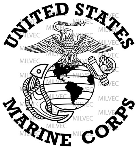 Marines Eagle Globe and Anchor Vinyl Decal - 10" / Black / EGA with ...