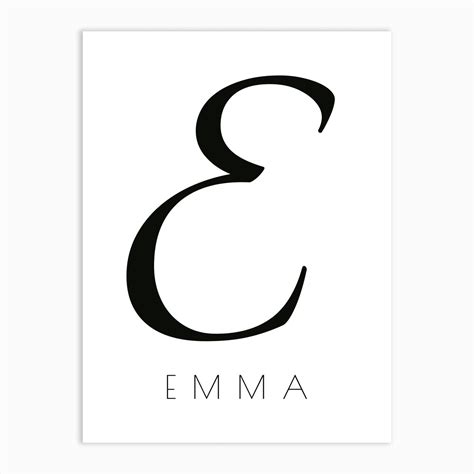 Emma Typography Name Initial Word Art Print by BEHUGNE - Fy