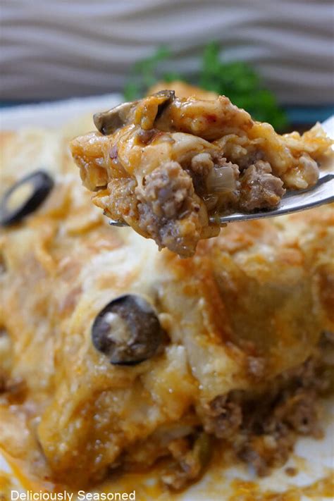 Cheesy Beef Enchiladas - Deliciously Seasoned