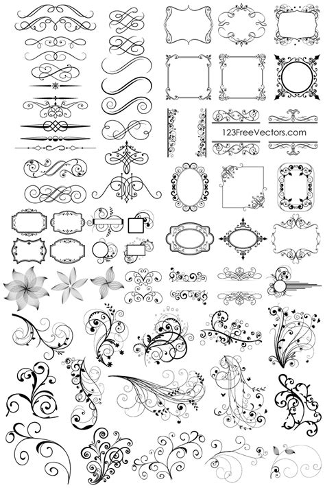 65 Free Floral Vector Ornaments Pack by 123freevectors on DeviantArt