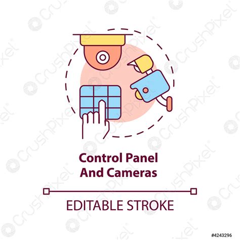 Control panel and cameras concept icon - stock vector 4243296 | Crushpixel