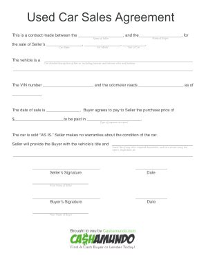 18 Printable Used Car Sale Contract Forms and Templates - Fillable Samples in PDF, Word to ...