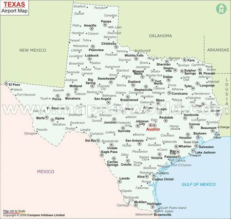 Texas Airports Map, Airports in Texas | Airport map, Map, Texas