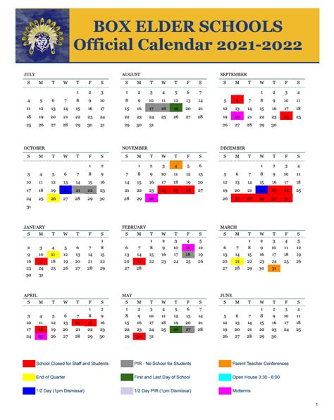 School Calendar | Box Elder Public Schools