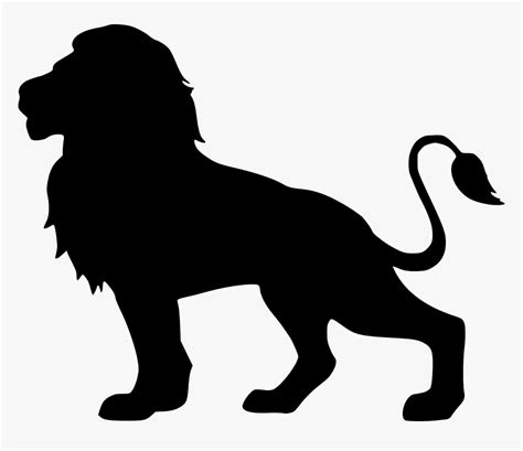 Lion, Silhouette, Isolated, Animal, Head, Graphic, - Lion Silhouette, HD Png Download ...