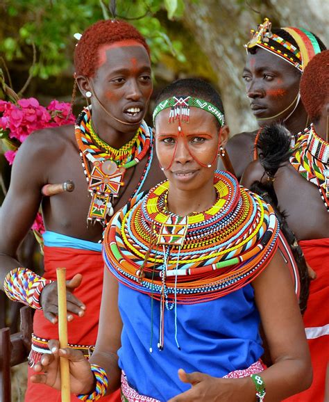 Colourful Maasai girl in traditional dress and beads at Uk… | Flickr