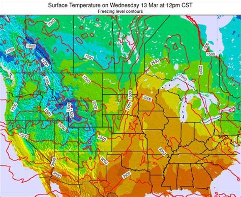 North-Dakota Surface Temperature on Thursday 11 Mar at 12am CST