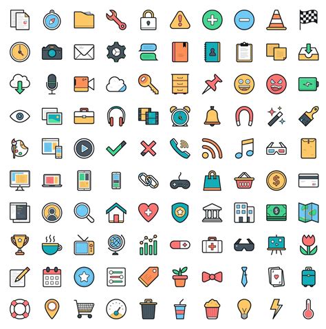 Funky Flat Colored Icon Pack - Vector download