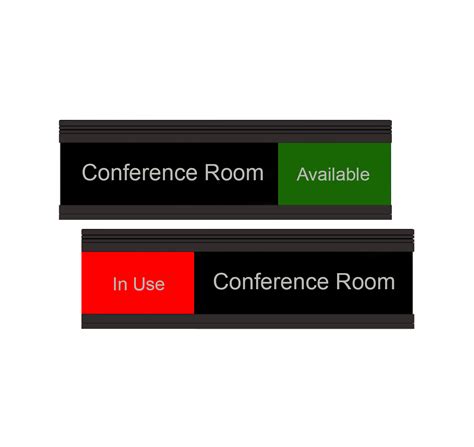 Slider Signs for Conference Room, Black, Red & Green - NapNameplates