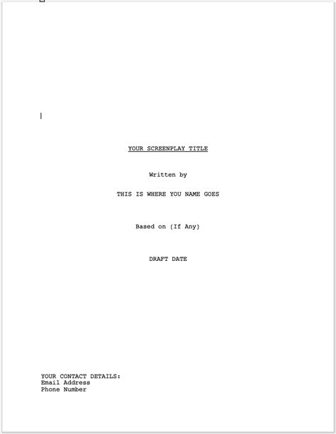 How to Format Your Screenplay Title Page