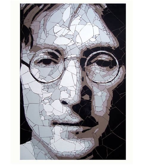 John Lennon ceramic tile mosaic by Ed Chapman. 92x62cm. Lennon was a founder member of one of ...