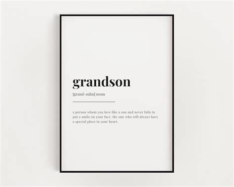 Grandson Definition Meaning Printable Wall Art Grandson - Etsy Canada