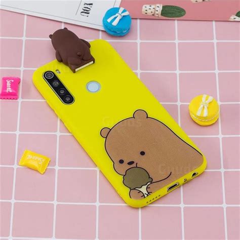 Brown Bear Soft 3D Climbing Doll Stand Soft Case for Mi Xiaomi Redmi Note 8 - Xiaomi Redmi Note ...