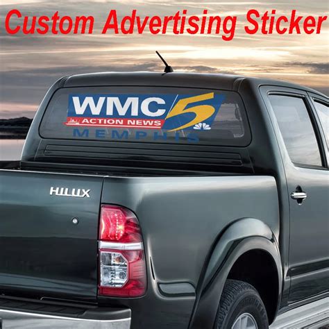 Custom Vinyl Perforated Die Cut Car Rear Window Advertising Stickers ...