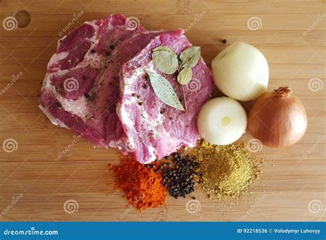 Meat and spices stock photo. Image of delicious, foods - 92218536