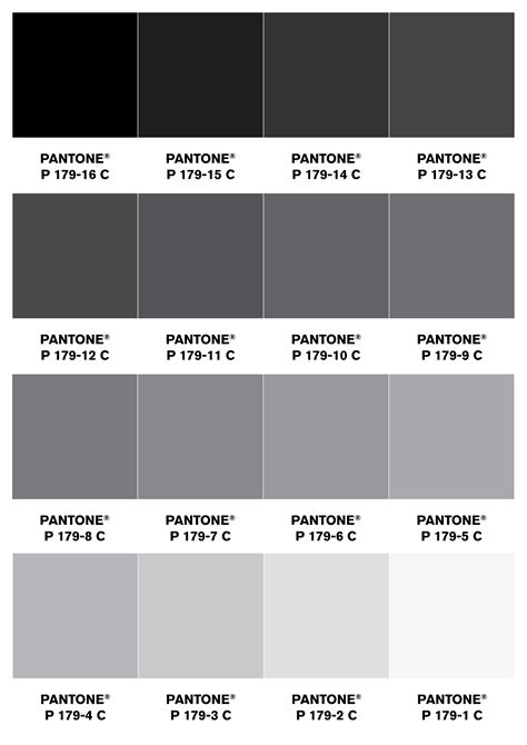 the different shades of gray and black are shown in this chart, which shows each color