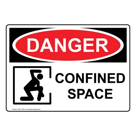 OSHA DANGER Confined Space Sign ODE-1785 Industrial Notices