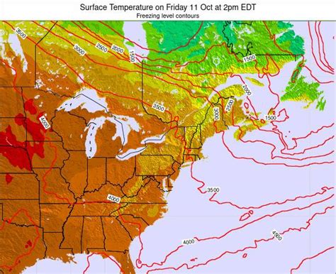 New-York Surface Temperature on Tuesday 19 Nov at 7pm EST