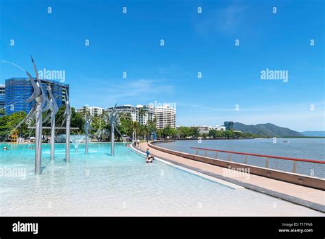 Esplanade and Esplanade Lagoon, Cairns, Queensland, Australia Stock ...