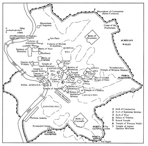 A map of Imperial Rome along the Tiber River. | Historical Roman Time ...