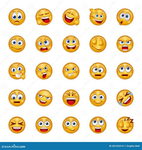 Gradient Color Icons for Emojis. Stock Vector - Illustration of yellow ...