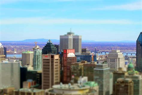 Montreal Skyline and Downtown Photos with Miniature Effect