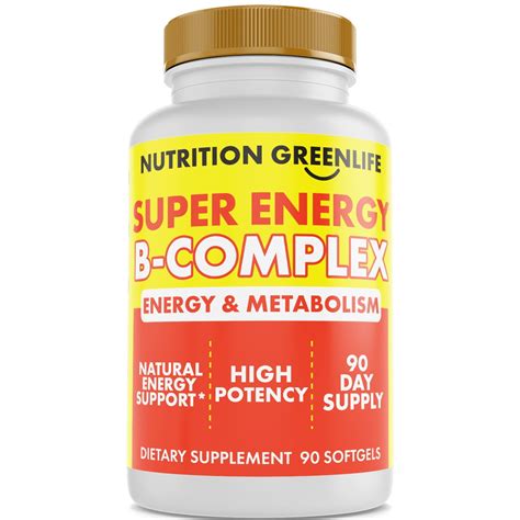 Super Energy Vitamin B Complex Bioactive Cold Fill Soft gels for Max Potency & Absorption ...