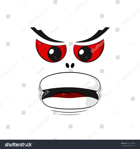 Cartoon Expression Anger Vector Illustration Stock Vector (Royalty Free) 261232046 | Shutterstock