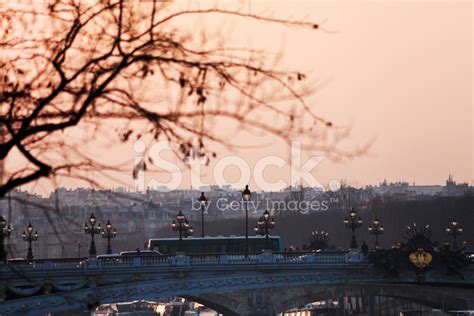 View Of Pont Alexandre Iii In Paris On Sunset Stock Photo | Royalty ...