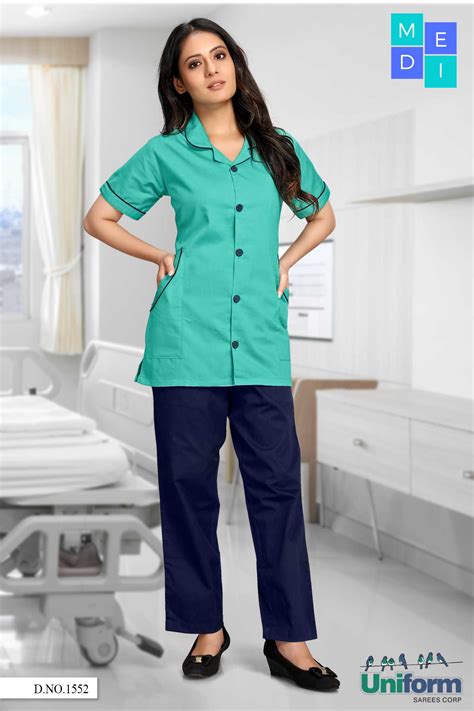 Peacock Blue Female Scrub Suit Uniforms 1546 - Uniform Sarees Corp - India's Most Trusted Brand ...