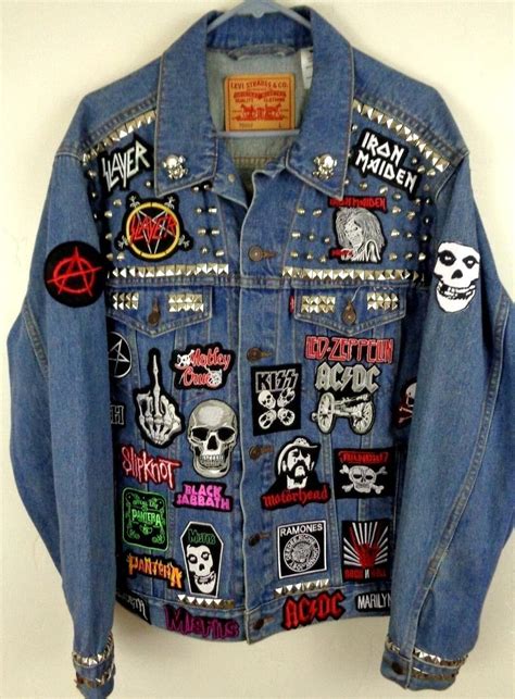 Patches Jacket Punk, Punk Denim Jacket, Jean Jacket Diy, Band Patches ...