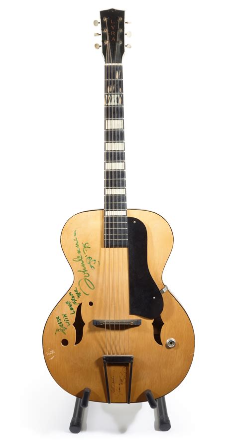 JOHN LENNON | semi-acoustic guitar from the collection of Jesse Ed Davis, inscribed by Lennon ...