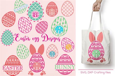 Easter egg monogram frames svg, cricut easter svg, egg svg, easeter svg By Cutesy Pixel ...