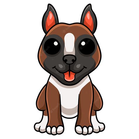 Premium Vector | Cute little boxer dog cartoon