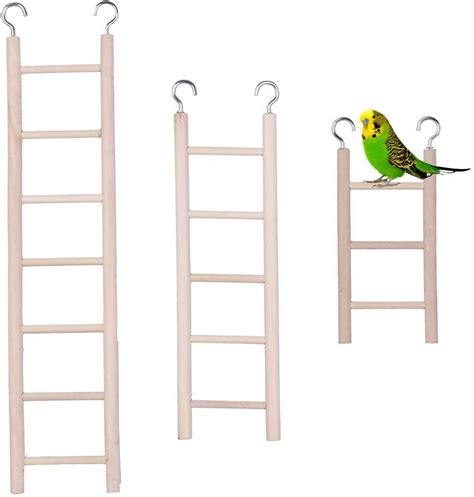 Walbest Wooden Bird Ladder for Cage, Bird Parrot Step Ladders Toys ...