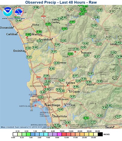 San Diego Weather Center : SAN DIEGO RAIN TOTALS: SATURDAY 1-12-2019