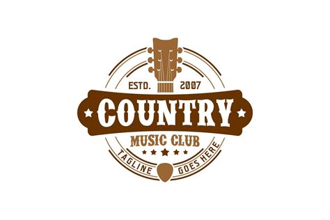 Country Music Club Typography Logo | Creative Illustrator Templates ~ Creative Market