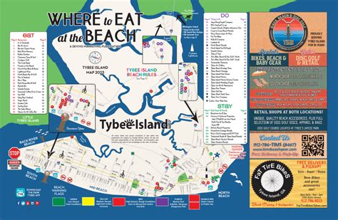 Where to Eat Tybee Map Summer 2023 | Tybee Island, Georgia